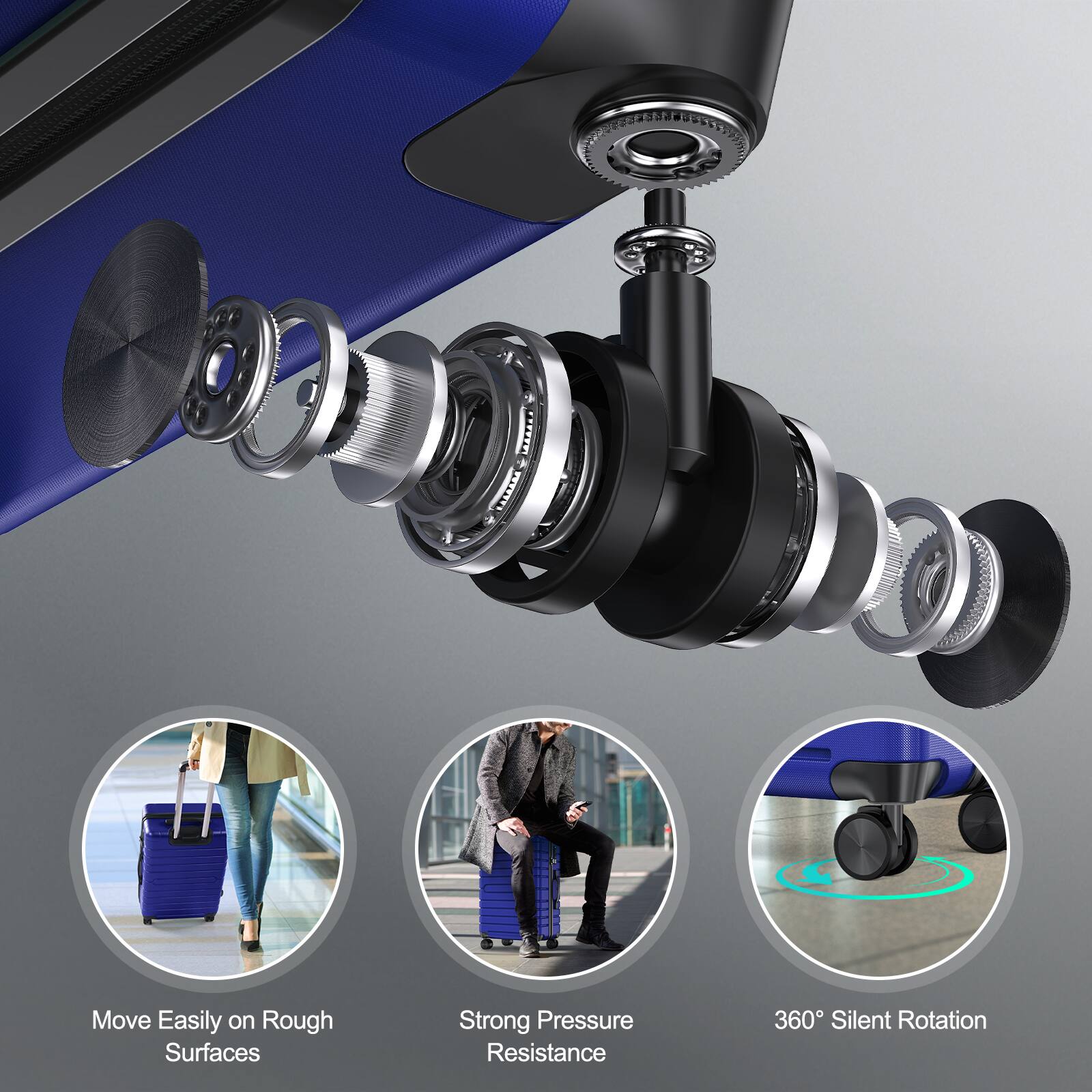 1358  
Move Easily on Rough Surfaces  
Strong Pressure Resistance  
360° Silent Rotation