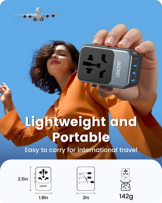LENCENT

Lightweight and Portable
Easy to carry for international travel

2.5in
1.8in
2in
142g