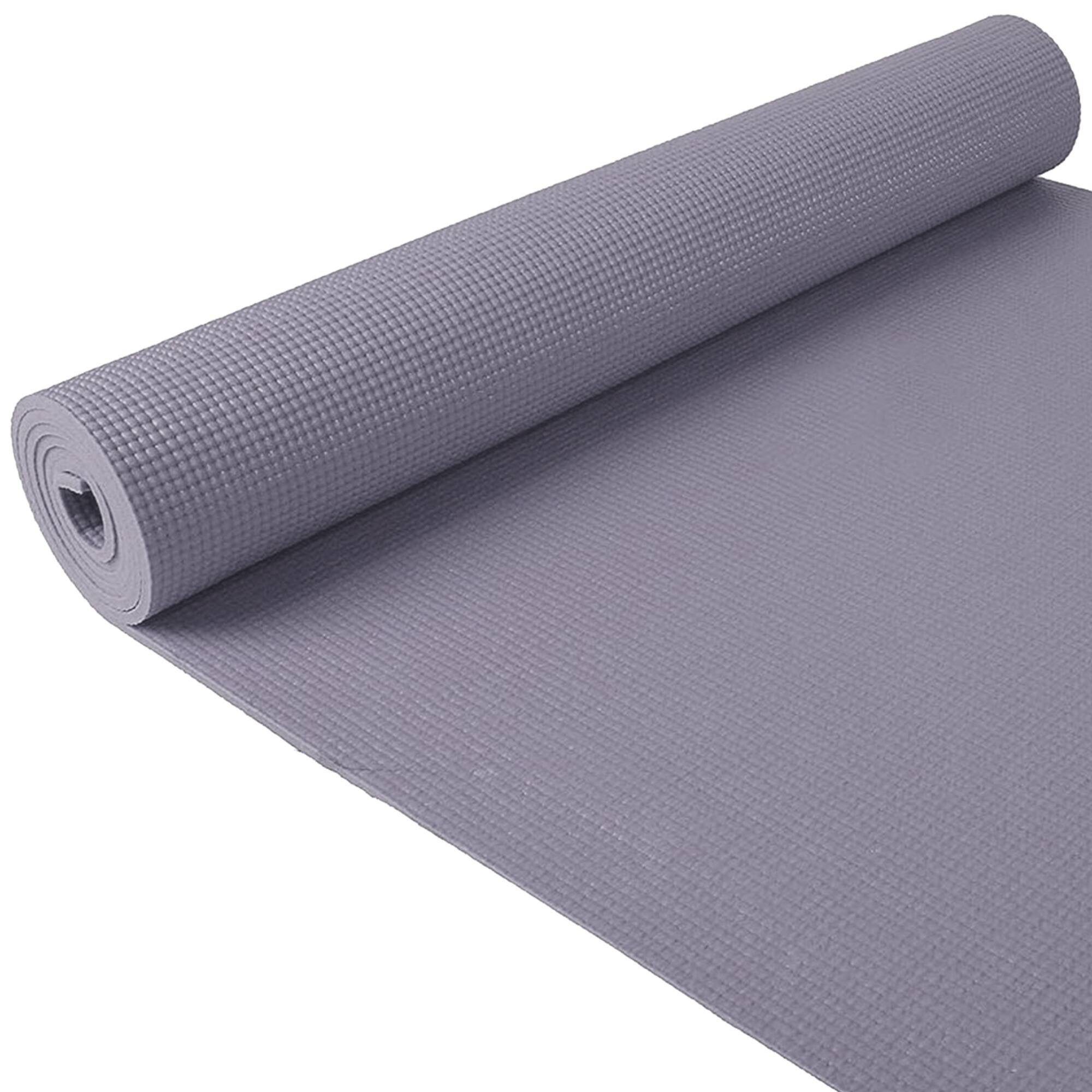 Alt View 5. Fitvids - Fitvids 1/4” High Density Thick Non Slip Workout Yoga Mat and Carry Strap, Grey - Grey.