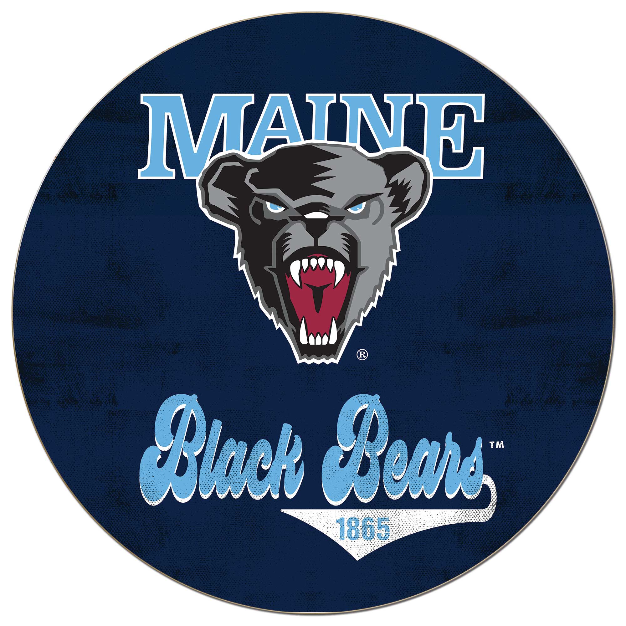 Maine Black Bears 20'' x 20'' Retro Logo Circle Sign