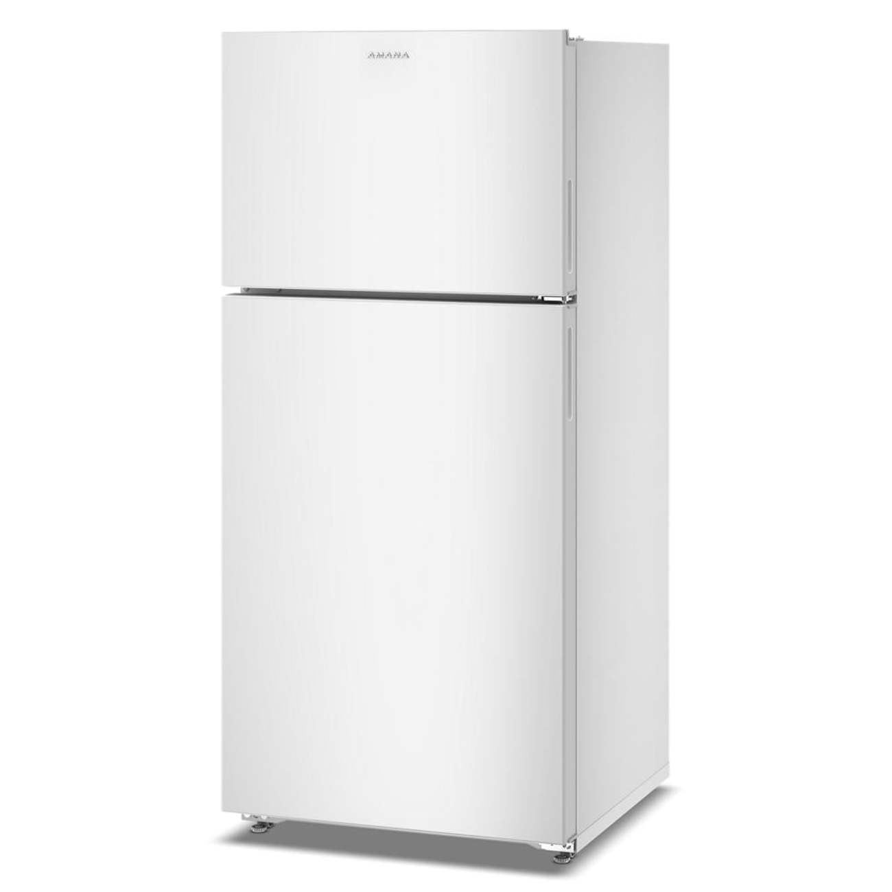 Left. Amana - 28 in. Wide 14 cu. ft. Top-Freezer Refrigerator With A Large Crisper Drawer - White.