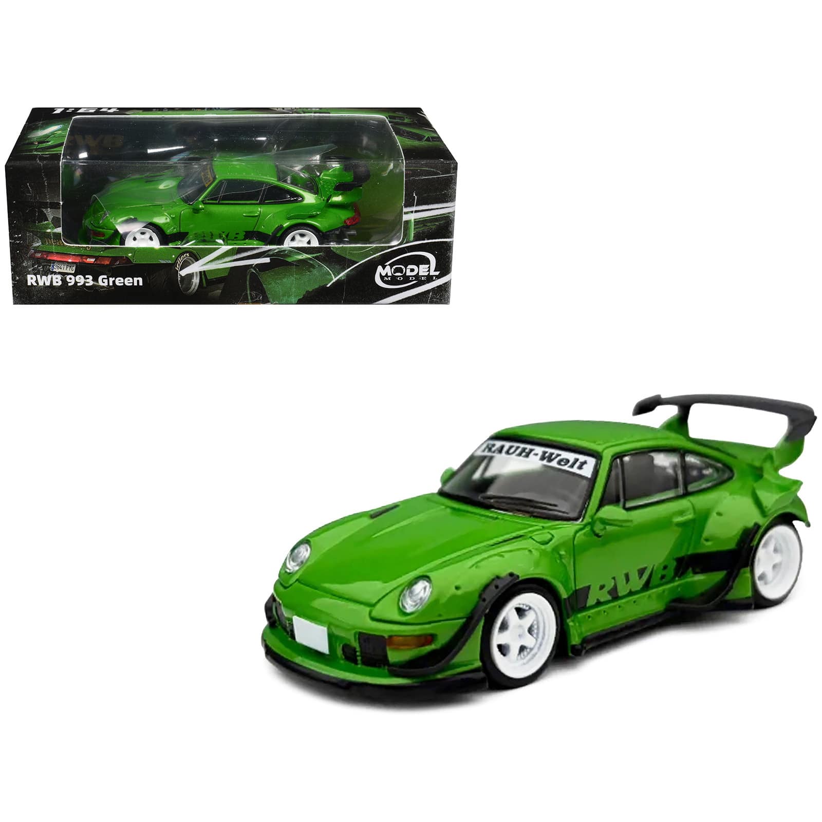 RWB 993 Green with Black Stripes 1/64 Diecast Model Car by Model Model price history on PriceWatchPro