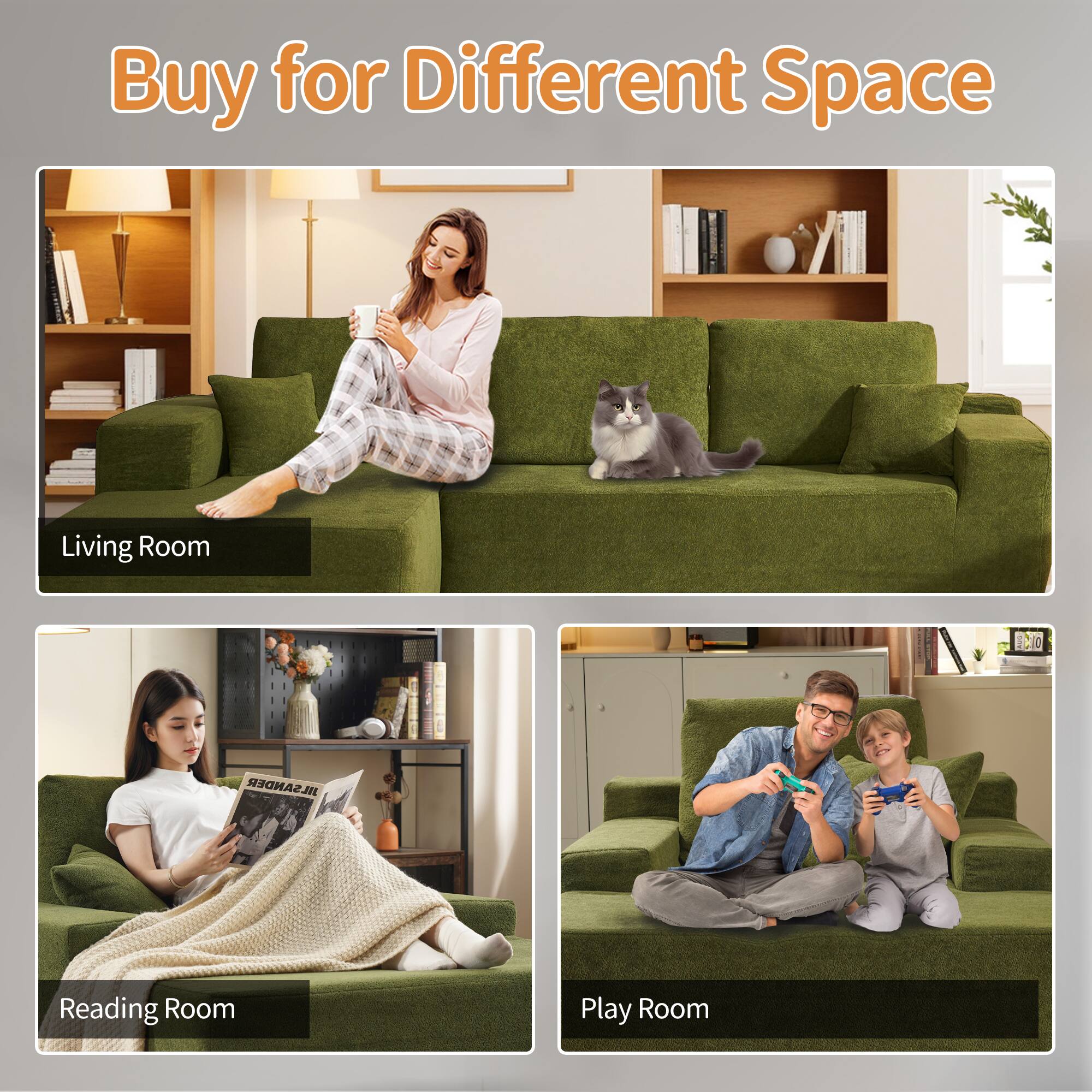 Buy for Different Space

Living Room

Reading Room

Play Room