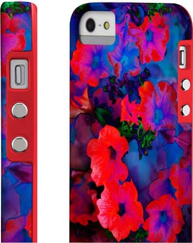 Front Standard. Case-Mate - Amy Sia Ruby Blue Vine Case for Apple® iPhone® 5 - Red/Purple.