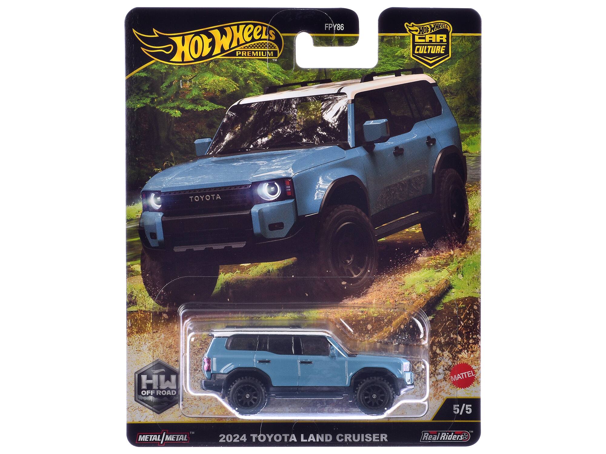Hot Wheels Premium FPY86 Hot Wheels Car Culture Toyota HW Off Road Mattel 5/5 TM Metal Metal Metal Metal 2024 Toyota Land Cruiser Real Riders