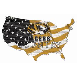 Fan Creations - Missouri Tigers USA Flag Cutout Sign - Multicolor