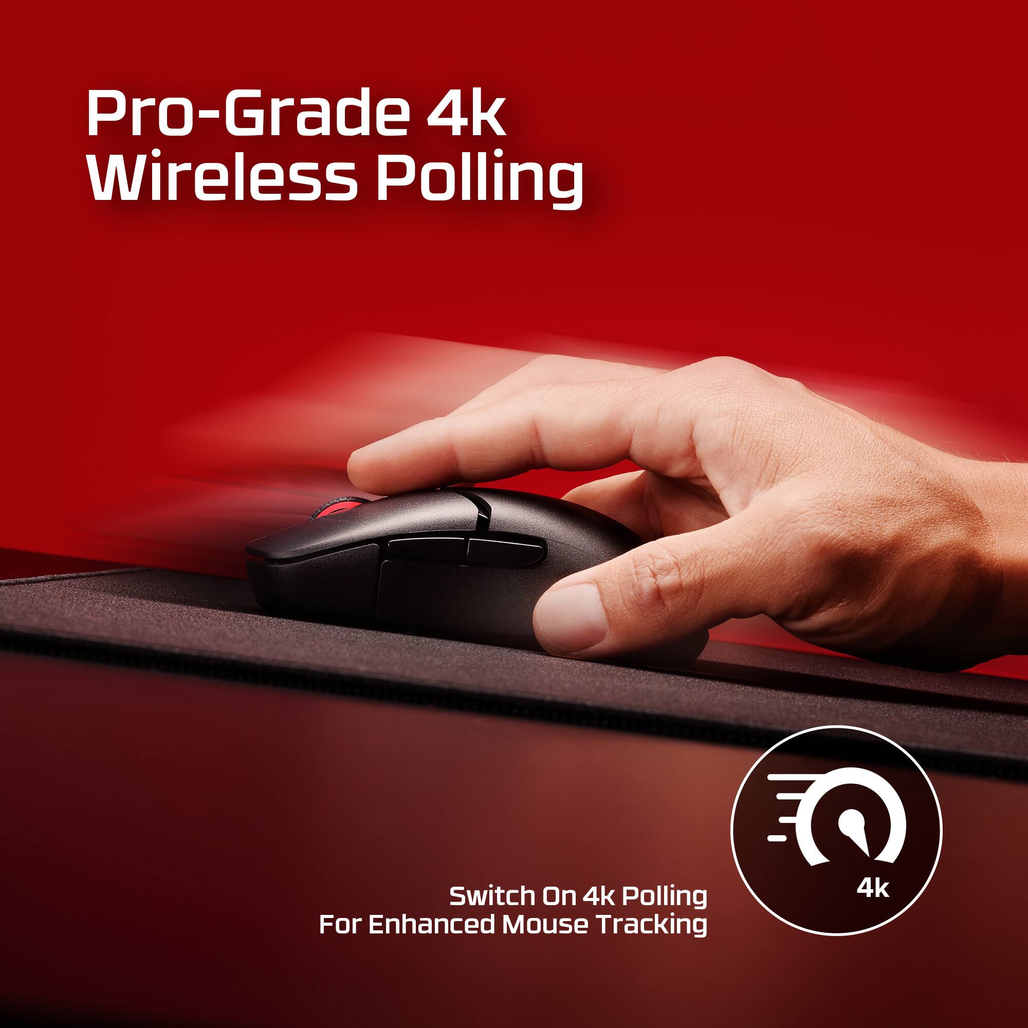 Pro-Grade 4k Wireless Polling Switch On 4k Polling For Enhanced Mouse Tracking