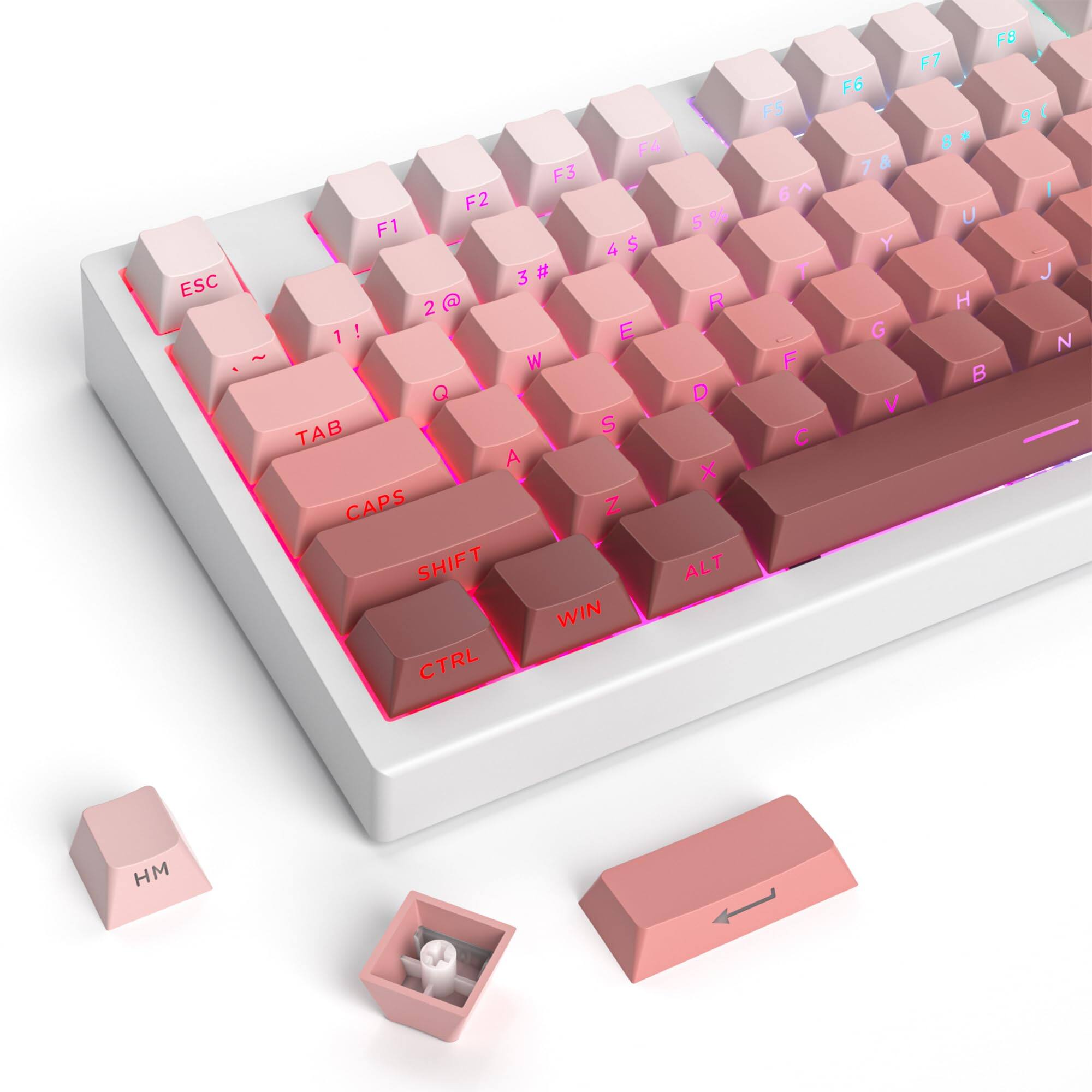 Stylel Star - Keycaps 60 Percent 104 Backlit Pbt Key Cap Set For 60% Gaming Mx Switches(ahri) 104 KEYS : allowing you a full - Blush