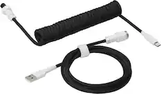 Front. DROP - Coiled 4.5' USB-A to USB-C Keyboard Cable - Black.