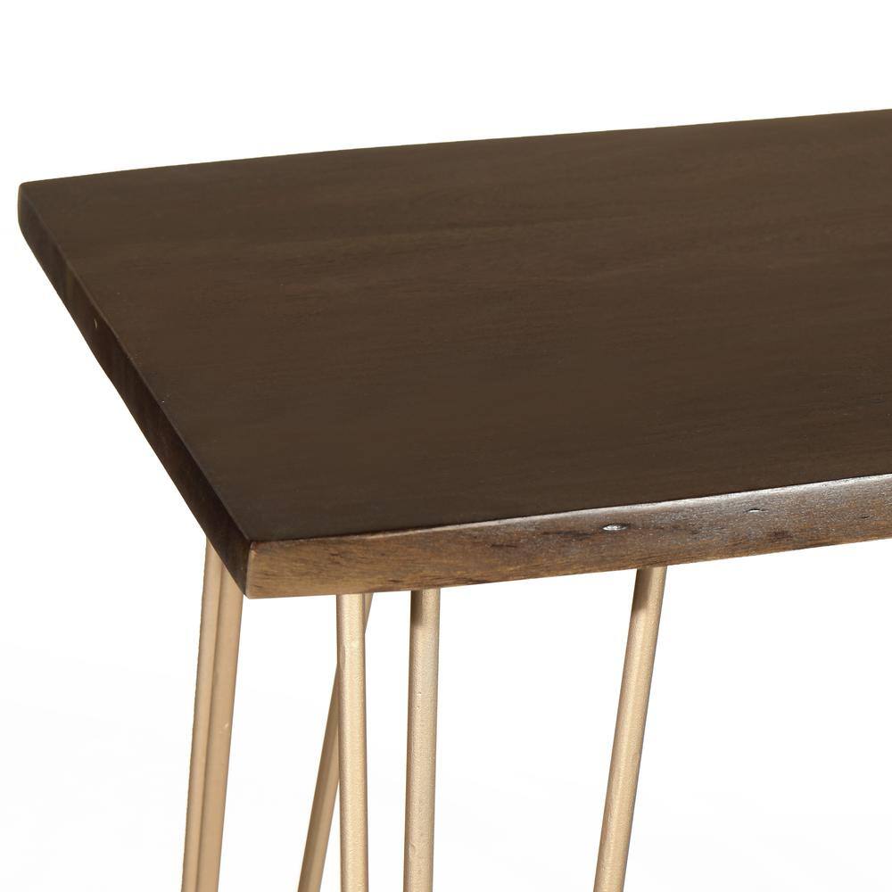 Alt View 4. Carolina Chair & Table - Seti Live Edge Bar Table - Elm Top - Gold Base - Elm, Gold.