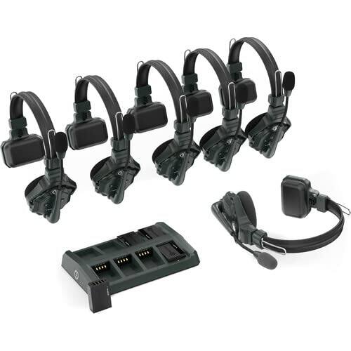Alt View 1. HOLLYLAND - Hollyland Solidcom C1-6S Full-Duplex Wireless DECT Intercom System with 6 Headsets - Black.