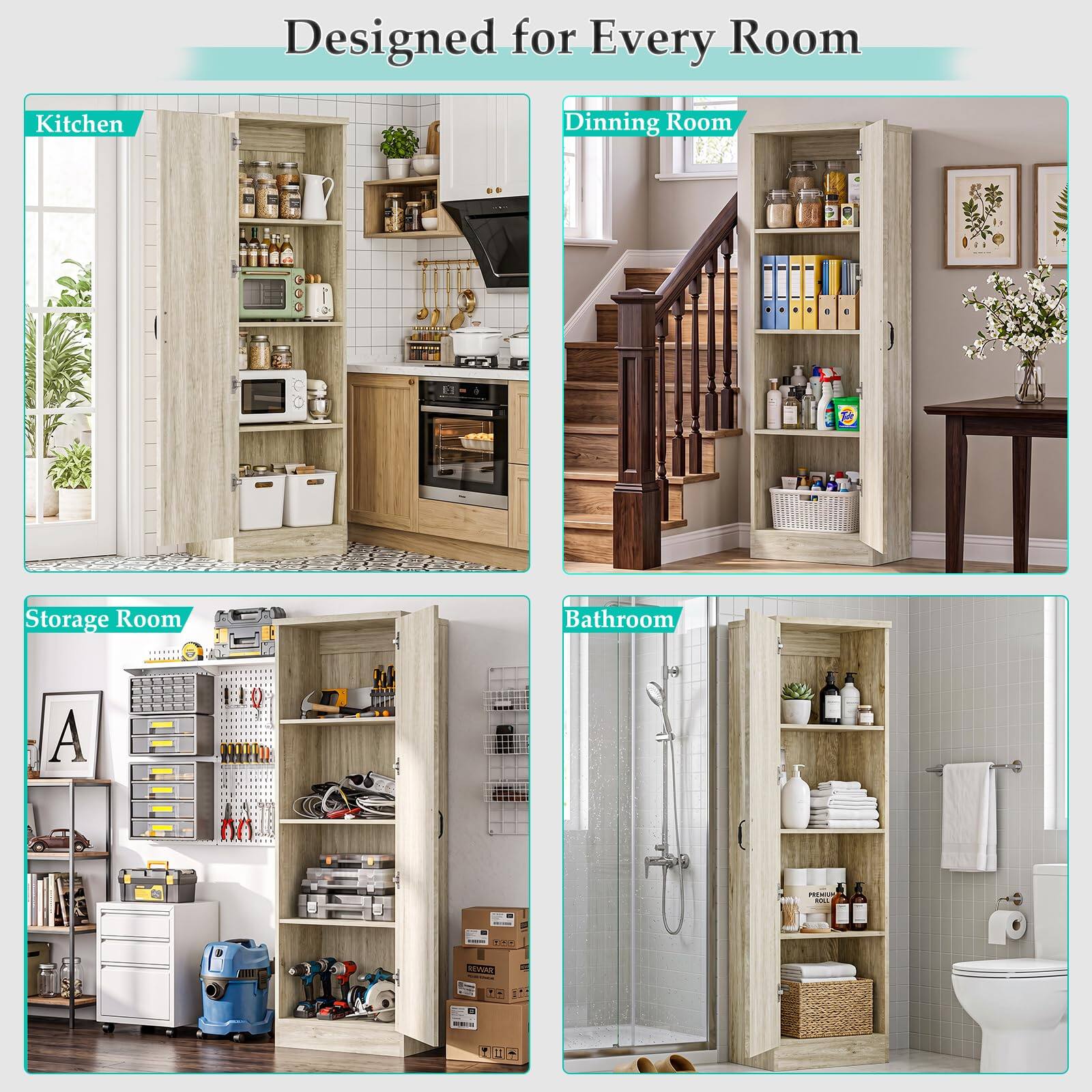 Designed for Every Room

Kitchen  
Dining Room  
Storage Room  
Bathroom  

A  
PEEMIUM TCK  
THE  
REWAR