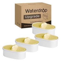 PF01A-P Upgrade NSF 53 & 42 & 372 Certified Filter | Replacement for Waterdrop Pitcher and Dispenser, Pack of 4 - White&Yellow