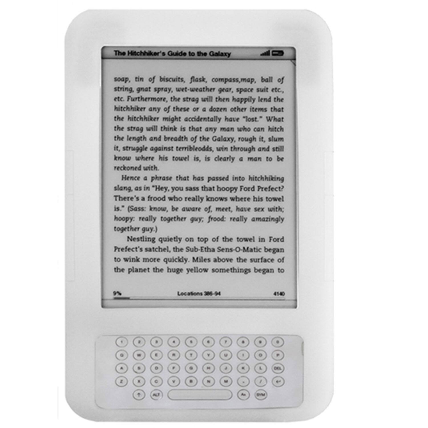 The Hitchhiker's Guide to the Galaxy soap, tin of biscuits, flask, compass, map, ball of string, gnat spray, wet-weather gear, space suit etc., etc. Furthermore, the strag will then happily lend the hitchhiker any of these or a dozen other items that the hitchhiker might accidentally have "lost." What the strag will think is that any man who can hitch the length and breadth of the Galaxy, rough it, slum it, struggle against terrible odds, win through and still know where his towel is, is clearly a man to be reckoned with. Hence a phrase that has passed into hitchhiking slang, as in "Hey, you sass that hoopy Ford Prefect? There's a frood who really knows where his towel is." (Sass: know, be aware of, meet, have sex with; hoopy: really together guy; frood: really amazingly together guy.) Nestling quietly on top of the towel in Ford Prefect's satchel, the Sub-Etha Sens-O-Matic began to wink more quickly. Miles above the surface of the planet the huge yellow somethings began to
