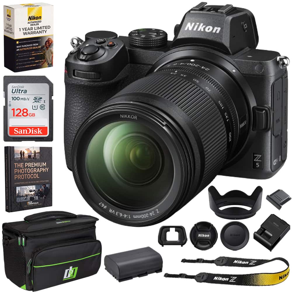Bundle - Nikon - Z5 Full Frame Mirrorless Camera Body FX + 24-200mm Lens + Deco Essentials eBook - Black price history on PriceWatchPro