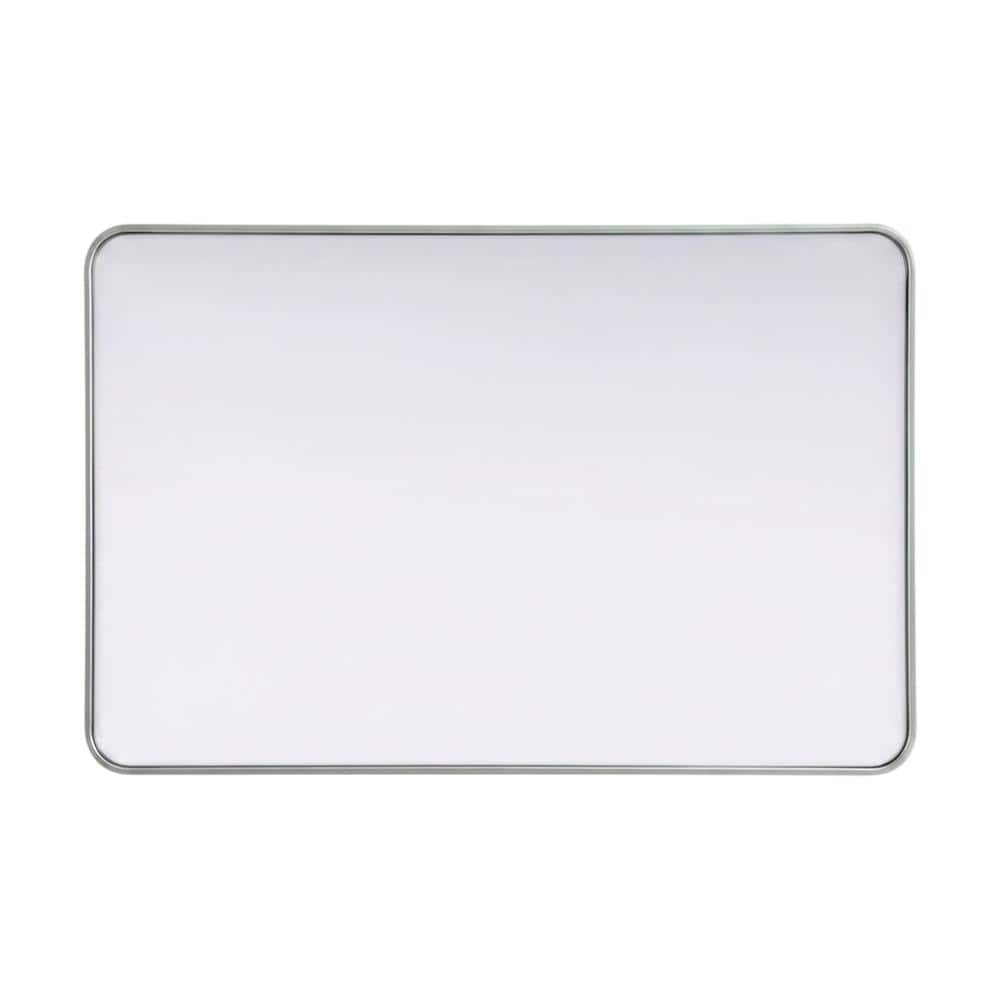 Elegant Decor - Contour Metal Rectangle Mirror 30x48 - Silver