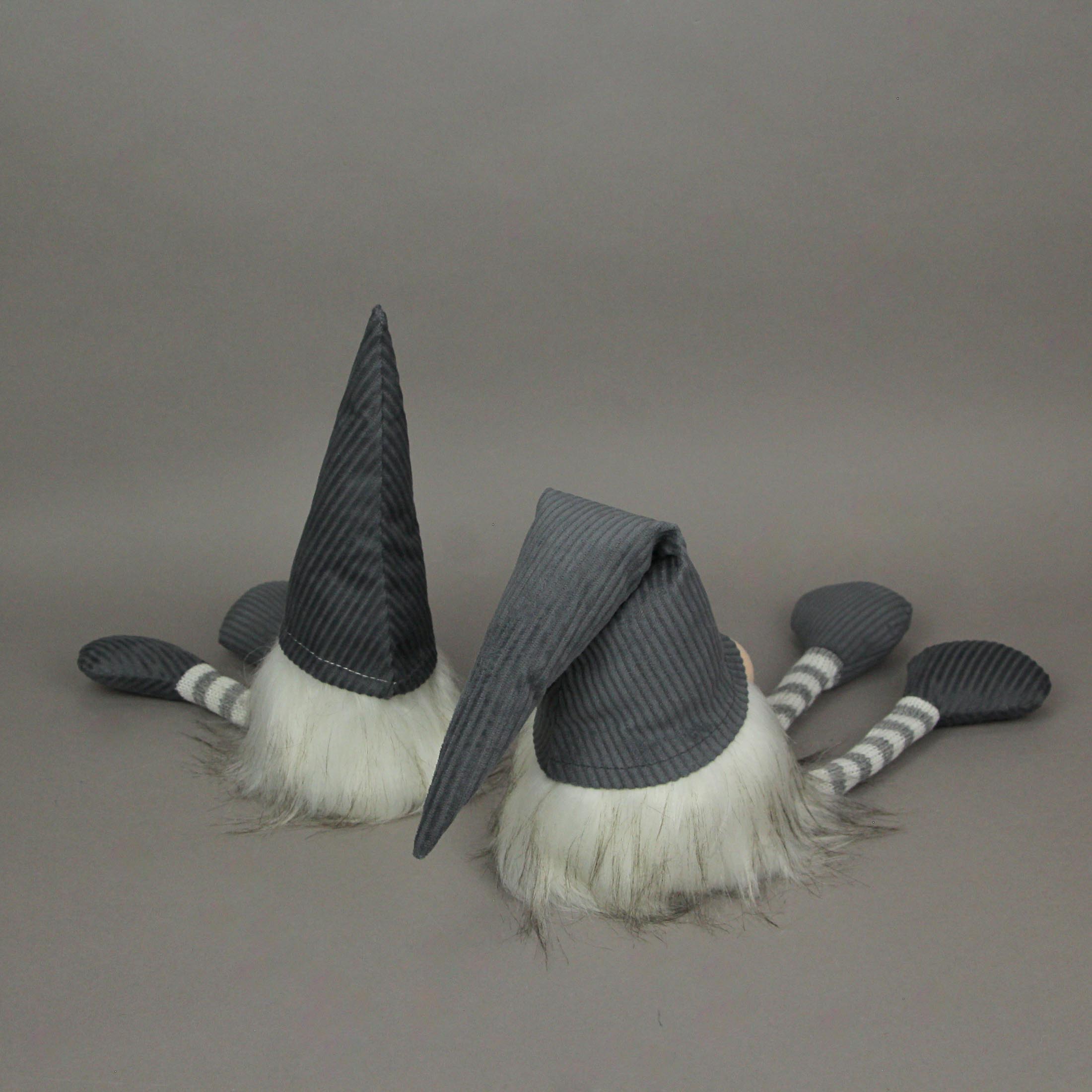Alt View 2. Things2Die4 - Grey Polyester Garden Gnome Shelf Sitters Home Decor Plush Decorations Set of 2 - Grey.