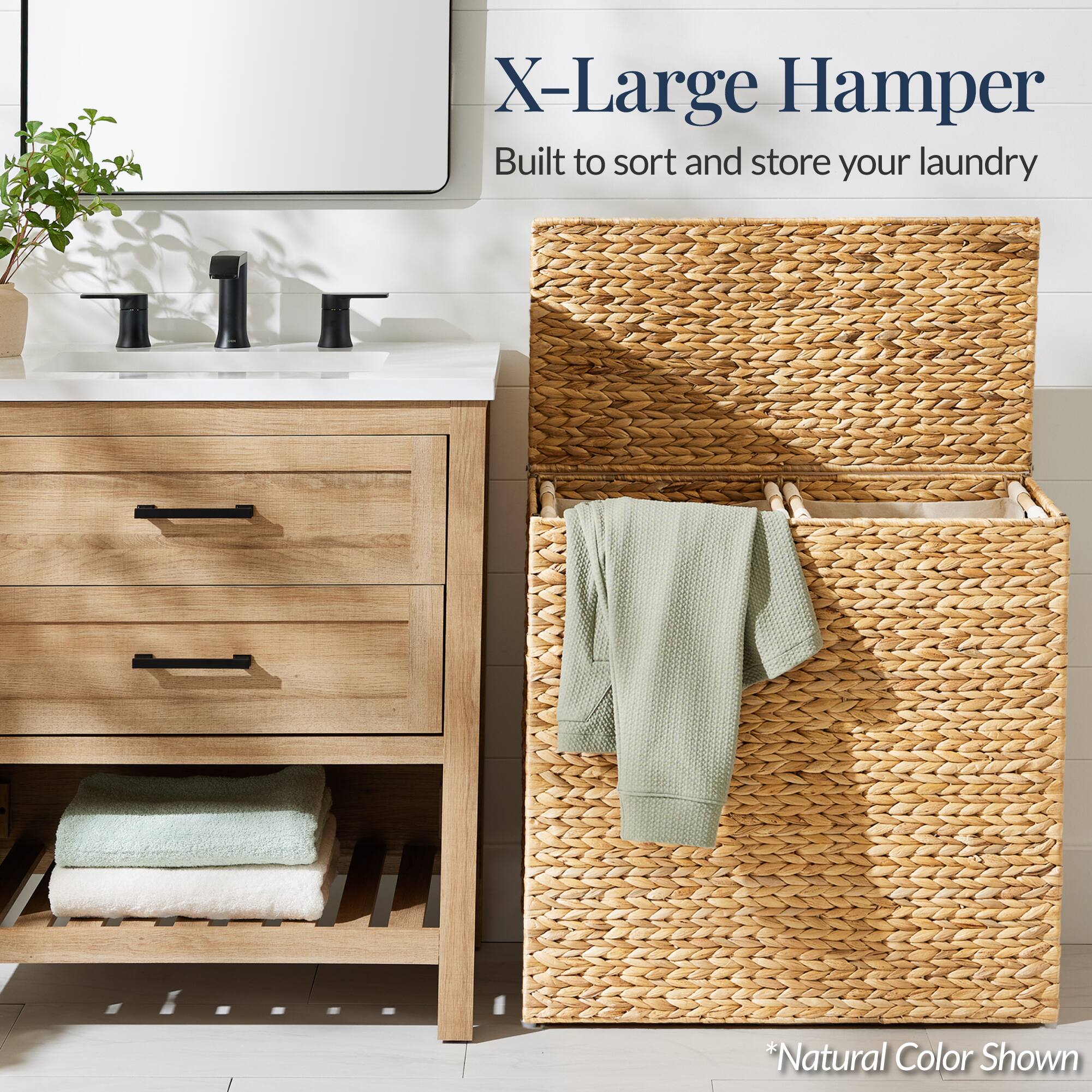 X-Large Hamper  
Built to sort and store your laundry  
*Natural Color Shown