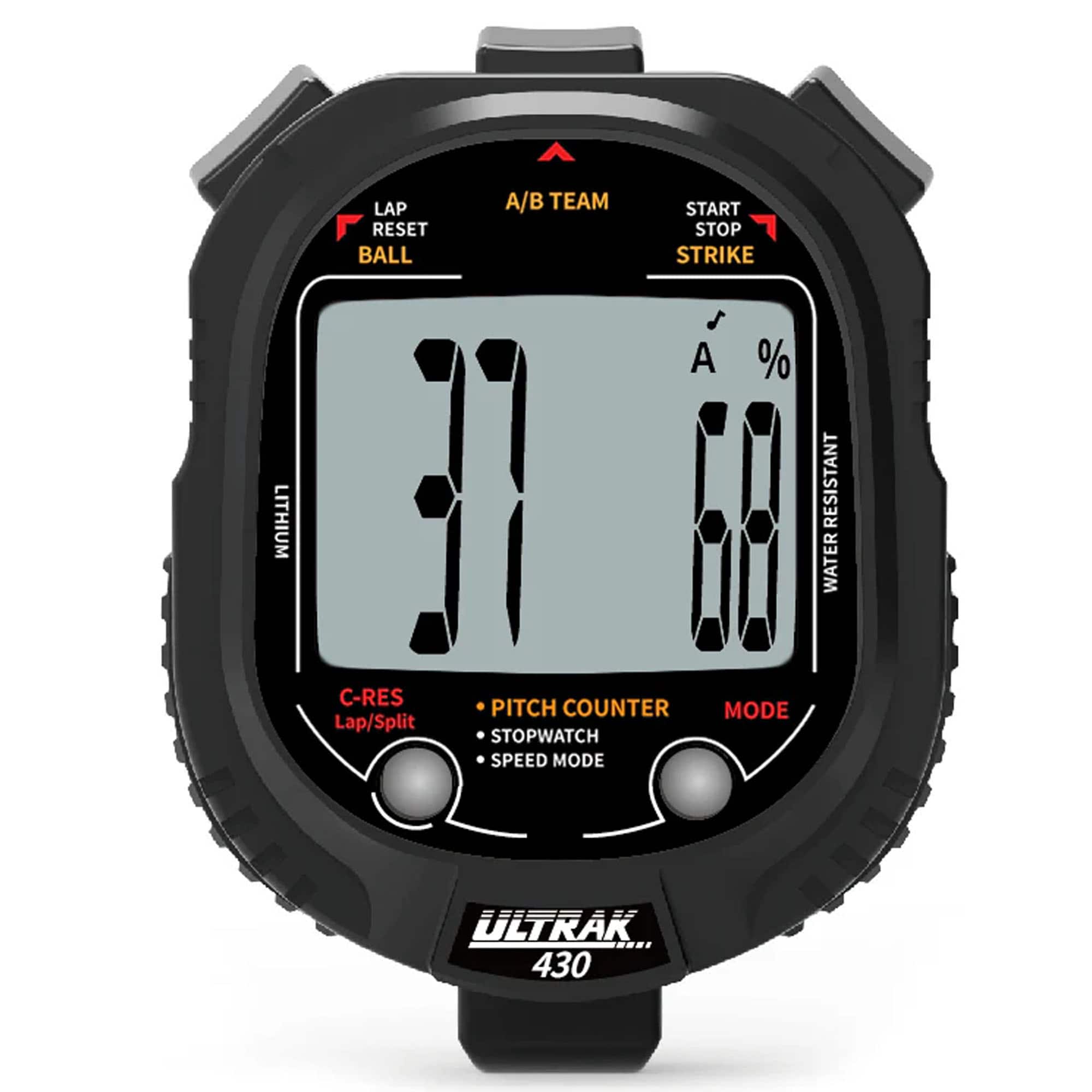 Ultrak - 430 Pitch Counter & Pitch Speed with 2 Memory Stopwatch - Black
