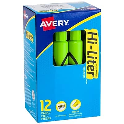 Avery - Hi-Liter Tank Highlighters, Chisel, Green, Dozen (24020) price history on PriceWatchPro