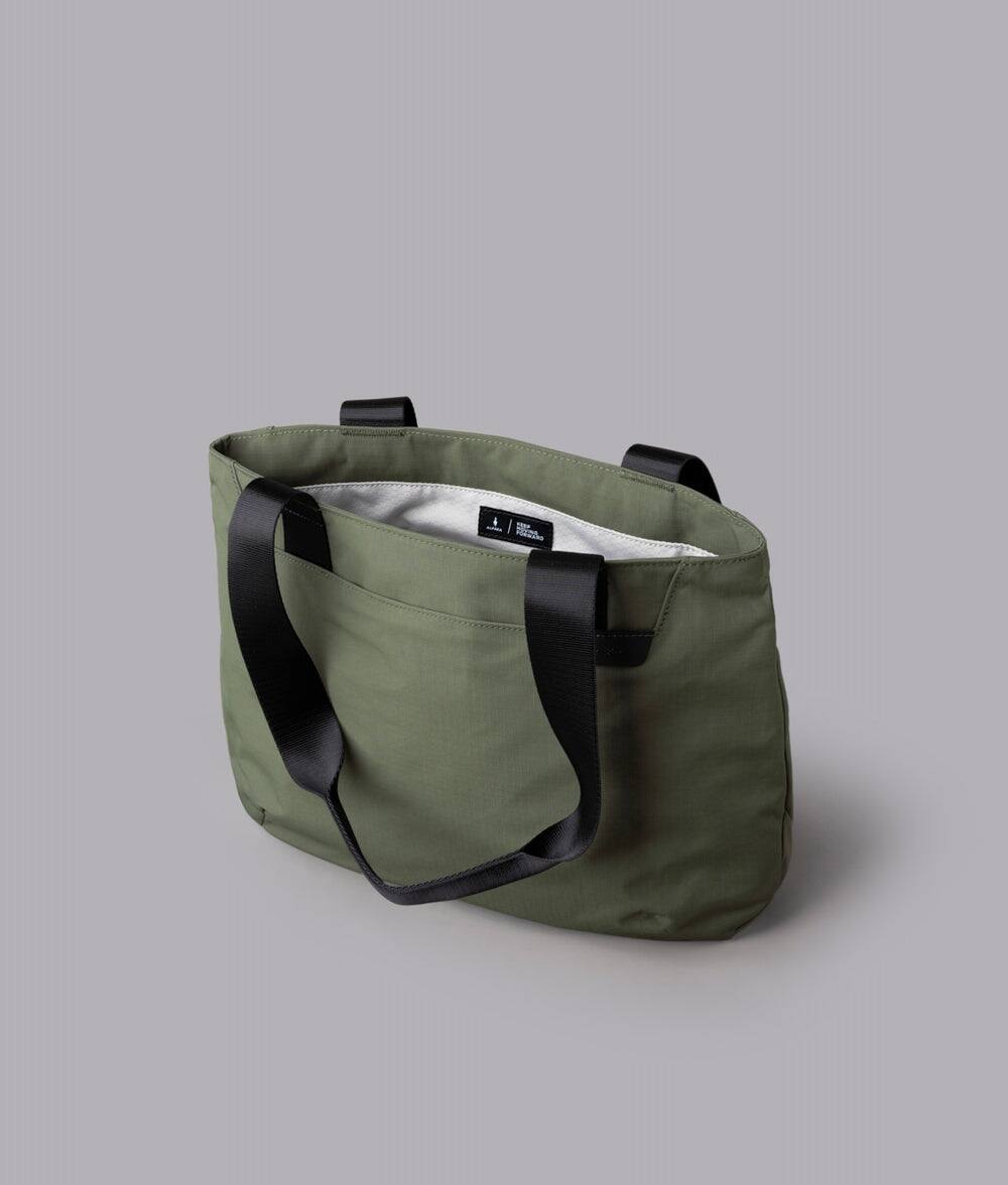Alt View 4. ALPAKA - Elements Tote 9L Small Tote Bag for 11" Devices - Green Axoflux 210D.