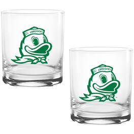 Indigo Falls - Oregon Ducks Two Pack 14oz. Vault Sketch Rocks Glass Set - Multicolor
