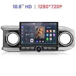 Junsun - For Toyota Tacoma 2016-2021 10.6" Android 15 2+64GB carplay Car Stereo Radio GPS Navi WIFI RDS SWC Blutooth FM - Black