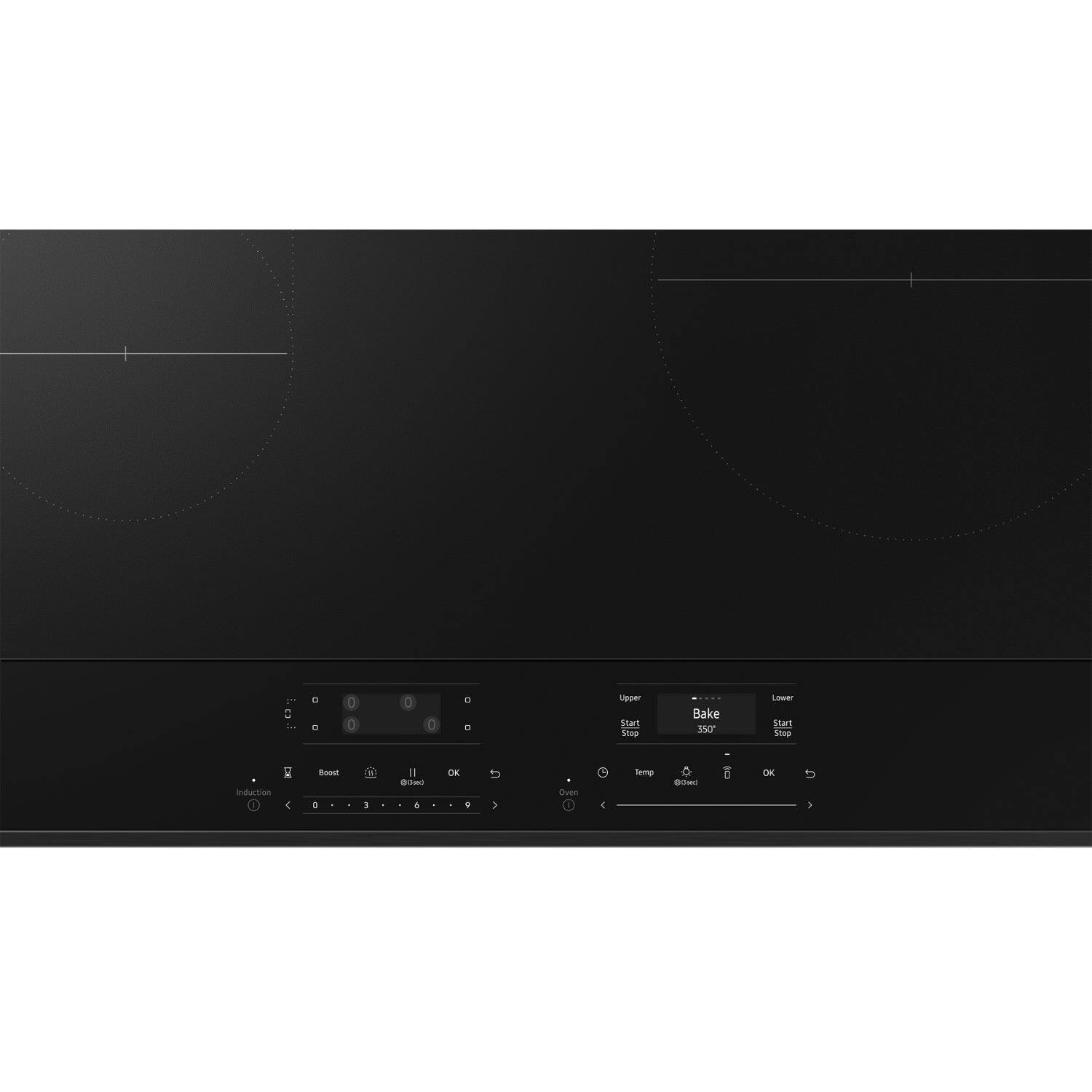 The text on the image reads:

"Upper Start Sinee Bake OIE Lower smart SAAD aduction 4 Boost . d . a na A OE Y D 2 Oven 3 C 1 Temp u K -"

This text appears to be a combination of various cooking settings and instructions for a stove or oven. It is not clear what the specific settings are for, but it is likely related to cooking or baking.