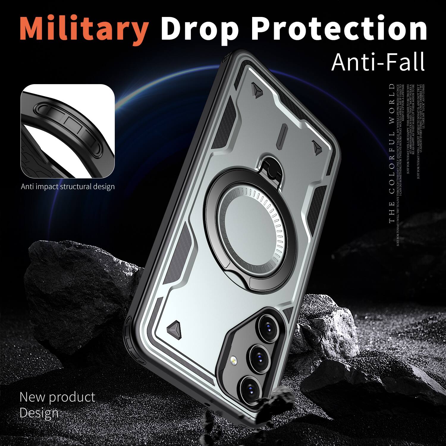Military Drop Protection Anti-Fall

Anti impact structural design

COLORFUL THE CALOMA

New product Design