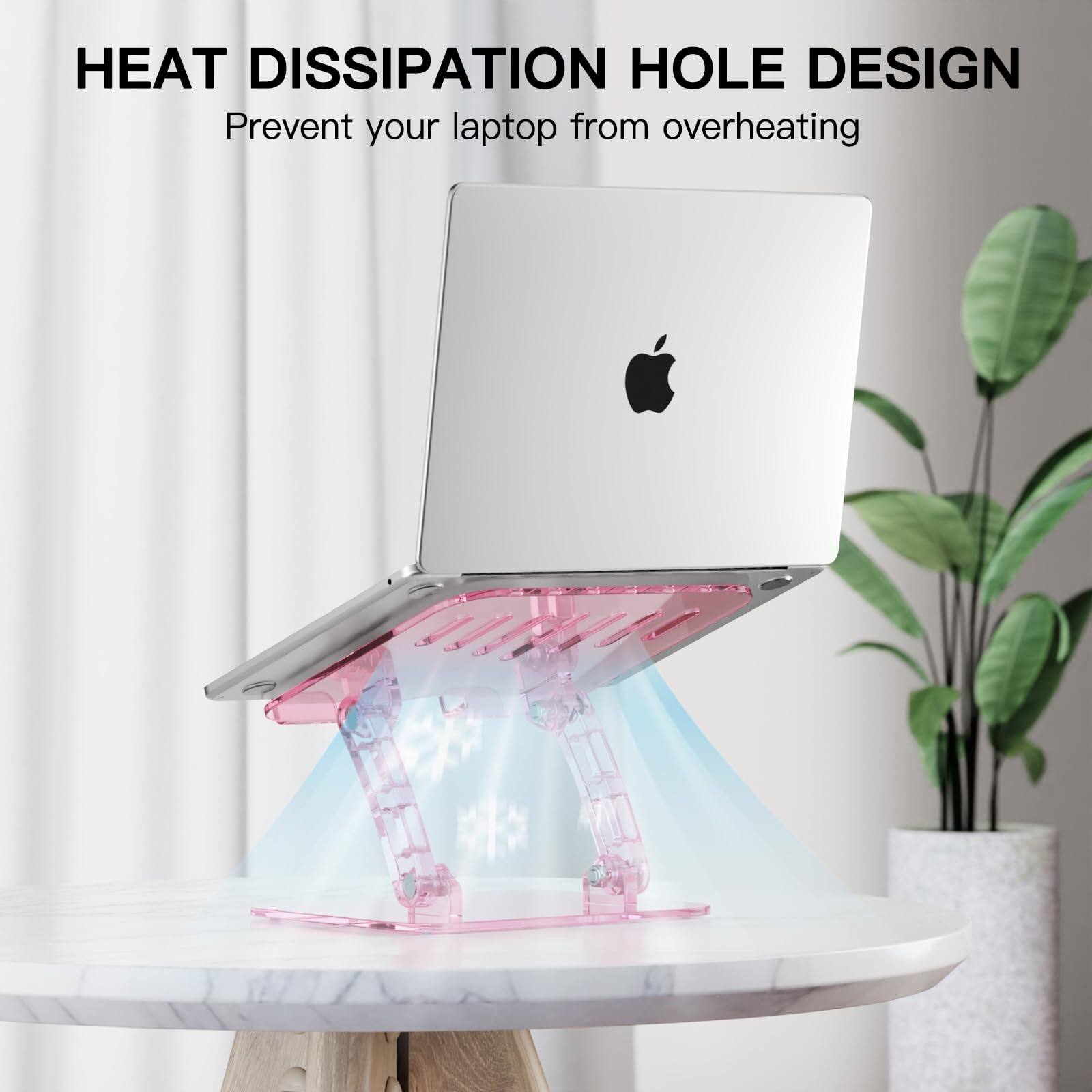 Cedar Assembly Laptop Stand Height Riser For Desk Clear Holder Computer ...