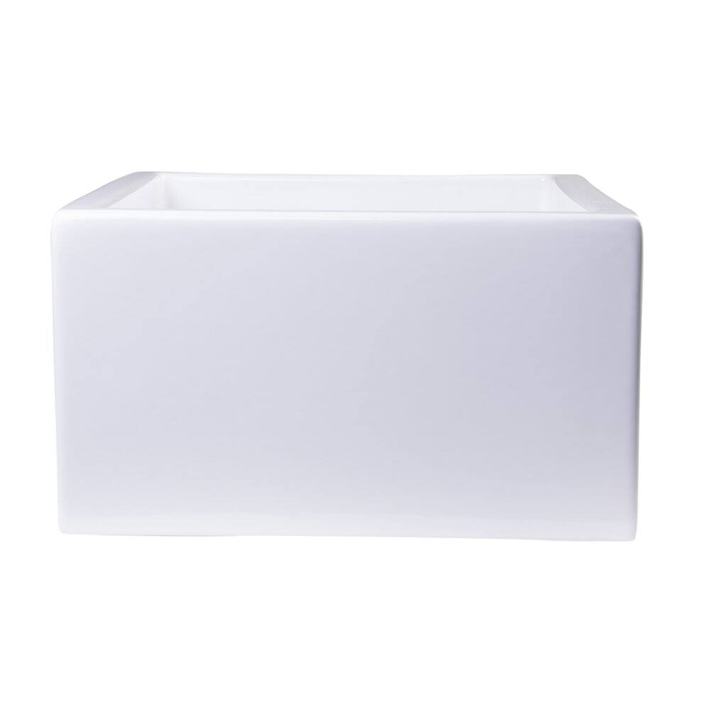 Alt View 3. Alfi - ALFI brand 24 White Arched Apron Thick Wall Fireclay Single Bowl Farm Sink - White.