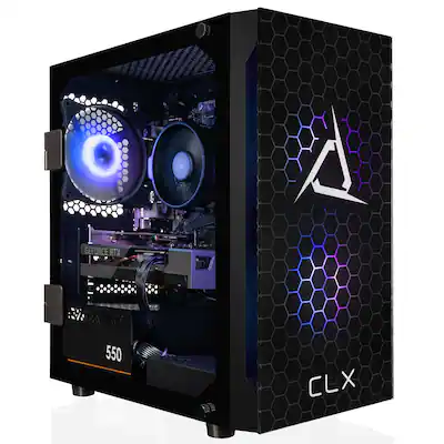 CLX SET Gaming Desktop AMD Ryzen 8400F 32GB DDR5 5600 Memory GeForce RTX 5060 Ti 8GB 2TB NVMe SSD Black