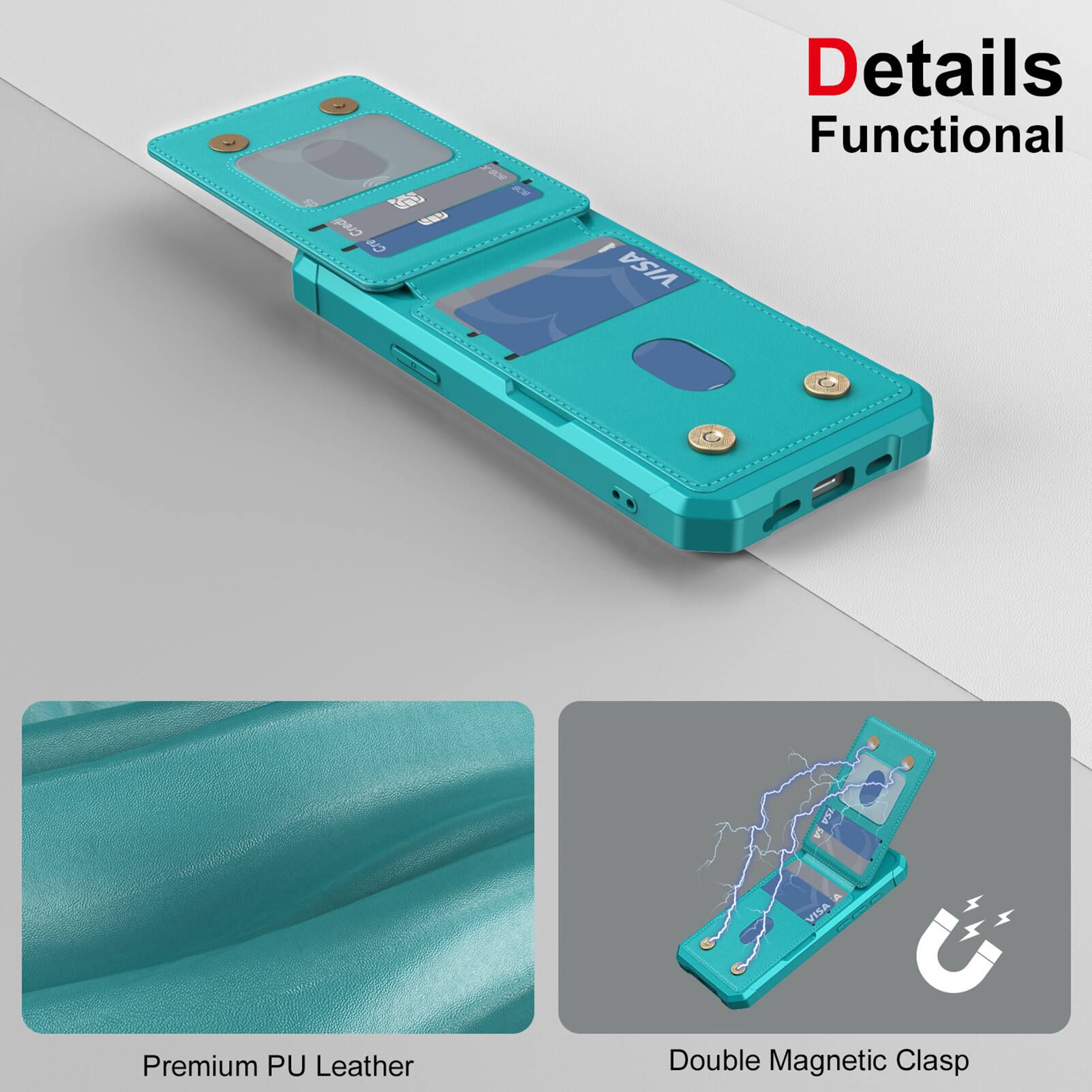 F 309 PAD  
Cu  
AY I VISA  
Details Functional  
VEA E A VISA  
Premium PU Leather Double Magnetic Clasp
