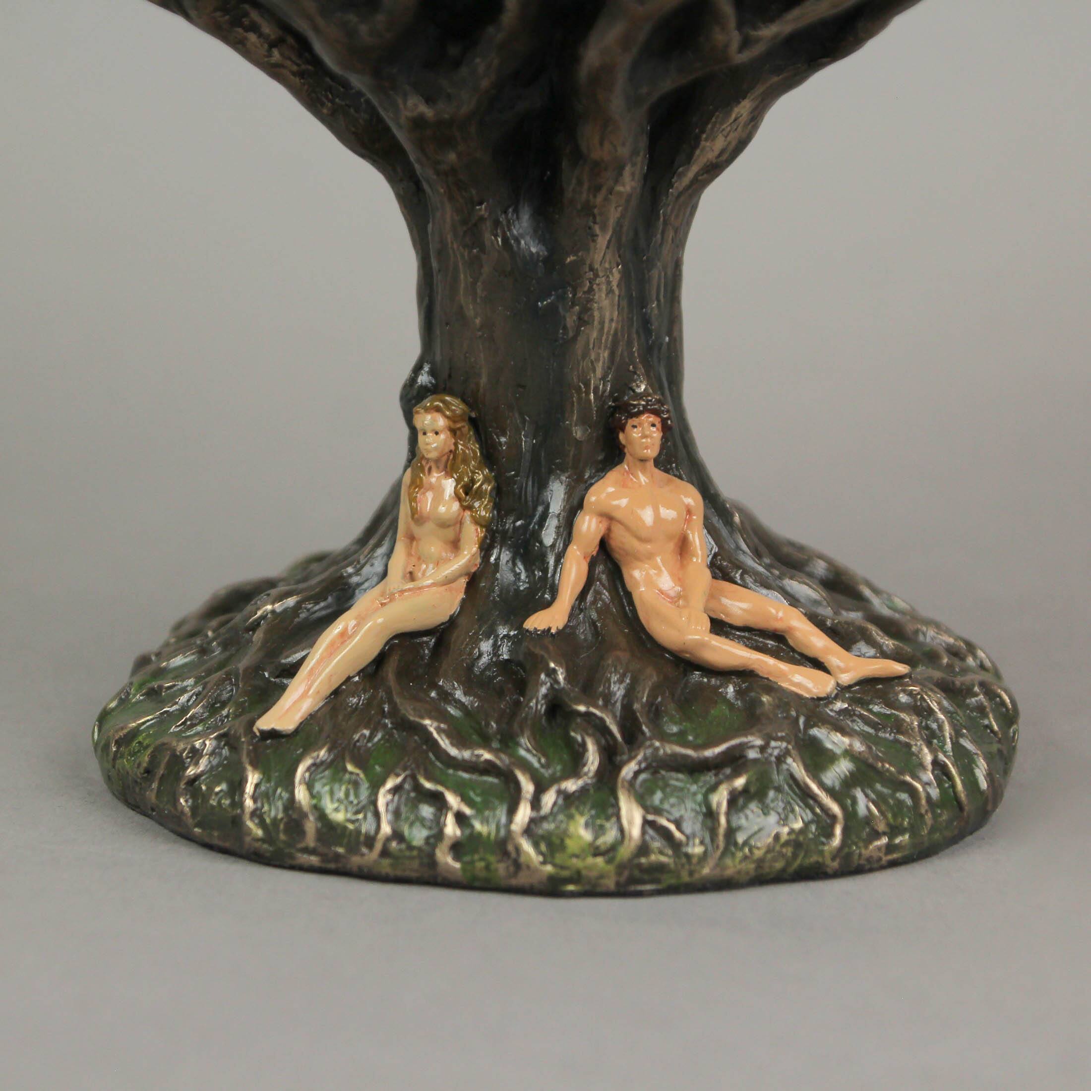 Alt View 3. Veronese Design - Hand Painted Tree of Life Origin of Man Statue 6.25 Inches High - Multicolored.