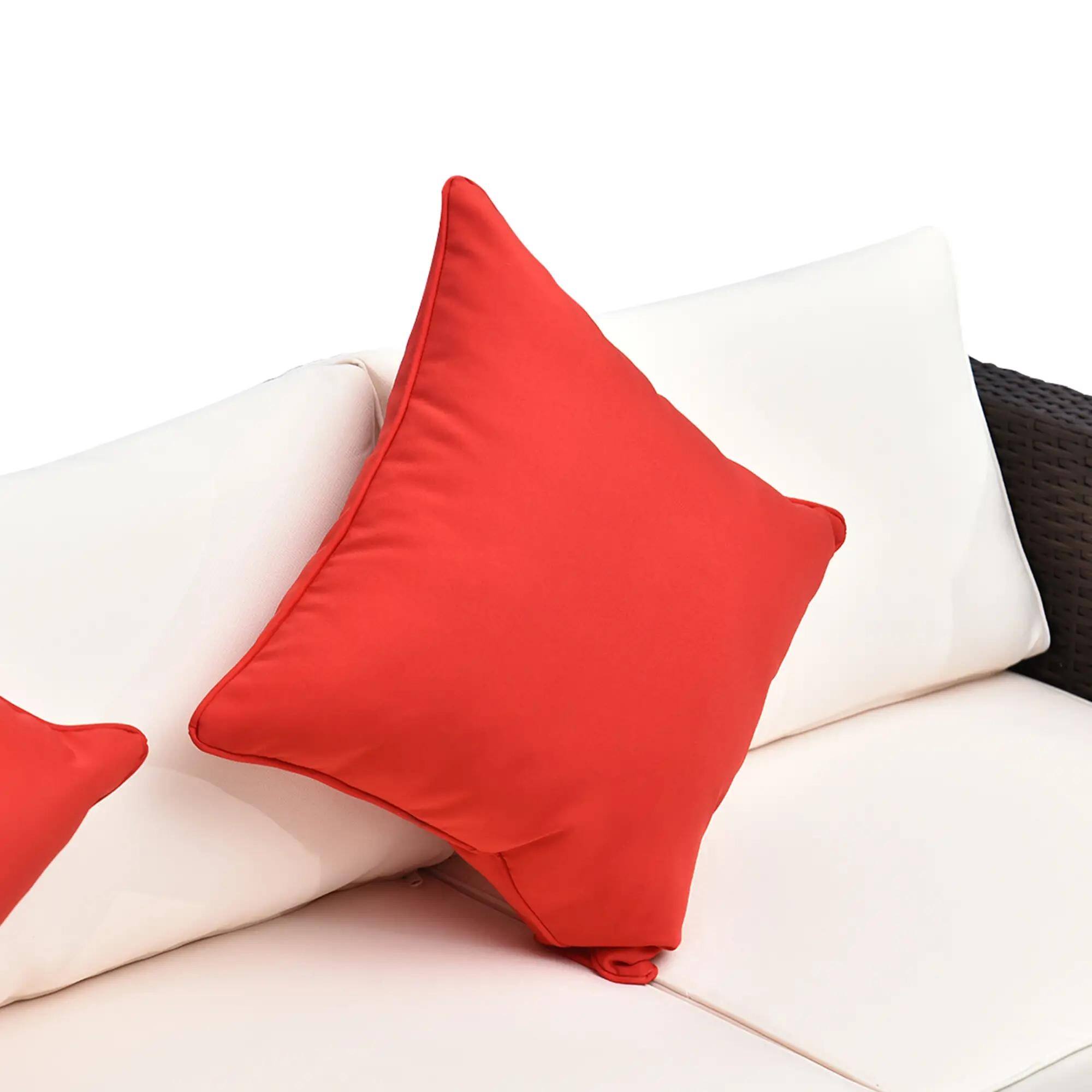 Alt View 1. Resenkos - Resenkos 6 Pieces Patio Furniture Set, Galvanized Steel, PE Rattan, Mixed Brown, Cream White - Mixed Brown, Cream White.