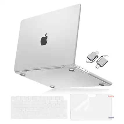 Front. mosiso - Case for MacBook Pro 14 inch 2026-2021 Ultra-Thin Hard Case with Keyboard Skin Screen Protector Type C - Frost Clear.