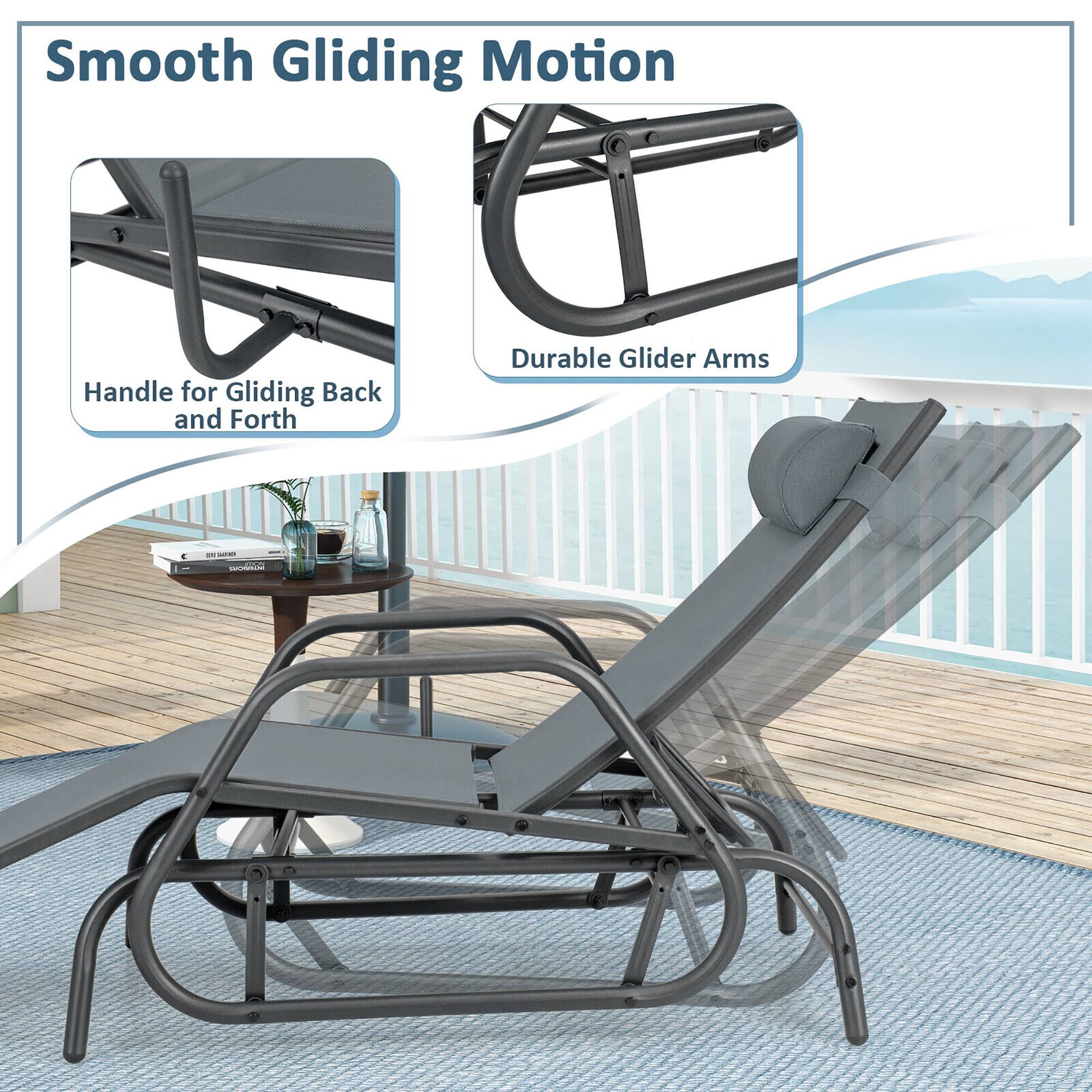 Smooth Gliding Motion
Handle for Gliding Back and Forth
Durable Glider Arms