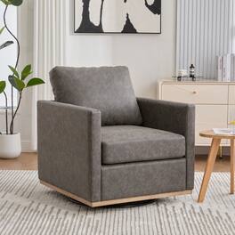 GOODSILO - Modern Square Swivel Accent Chair with 360-Degree Rotation for Living Room and Bedroom - Gray