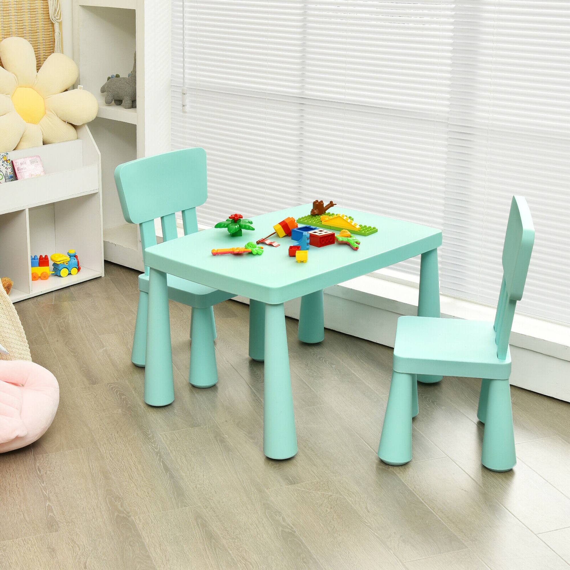 Alt View 4. Gymax - Gymax Kids Table & 2 Chairs Set Toddler Activity Play Dining Study Desk Baby Gift Green - Green.