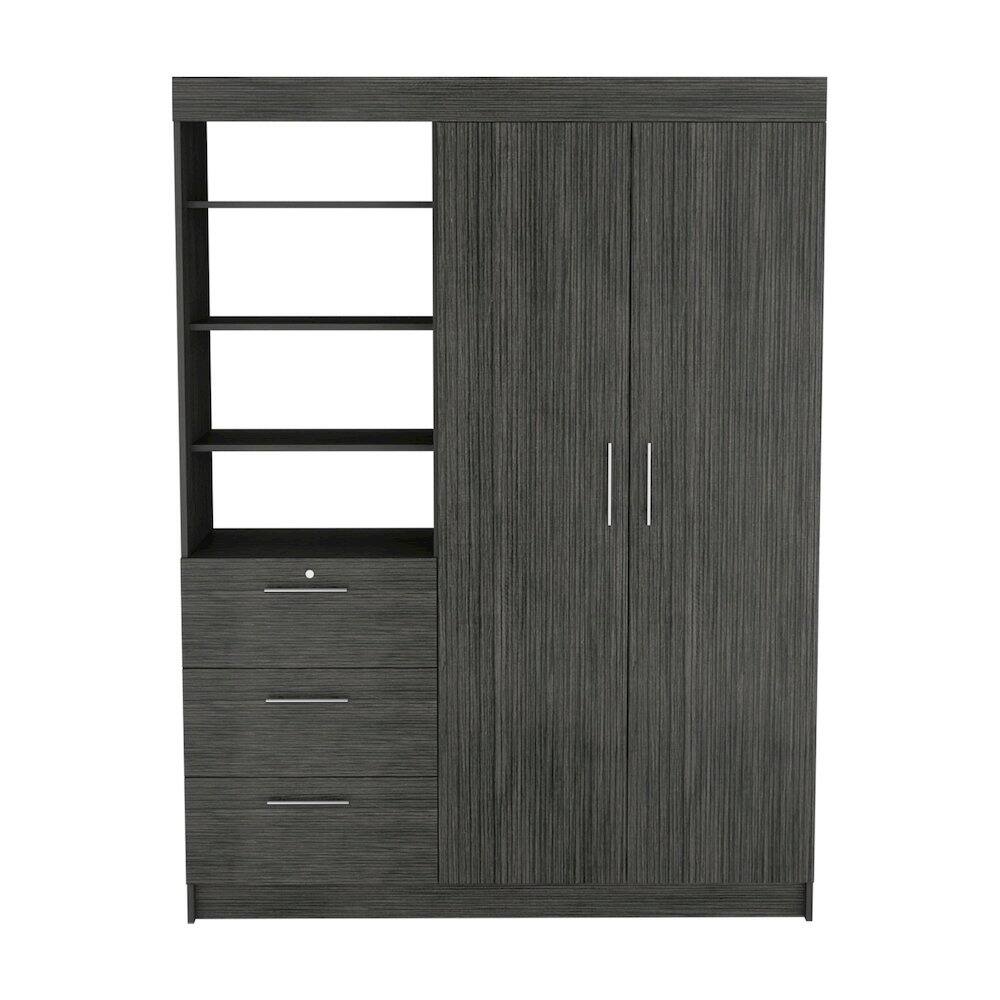 Alt View 1. TuHome - Kenya Armoire Smokey Oak MDF - Brown.