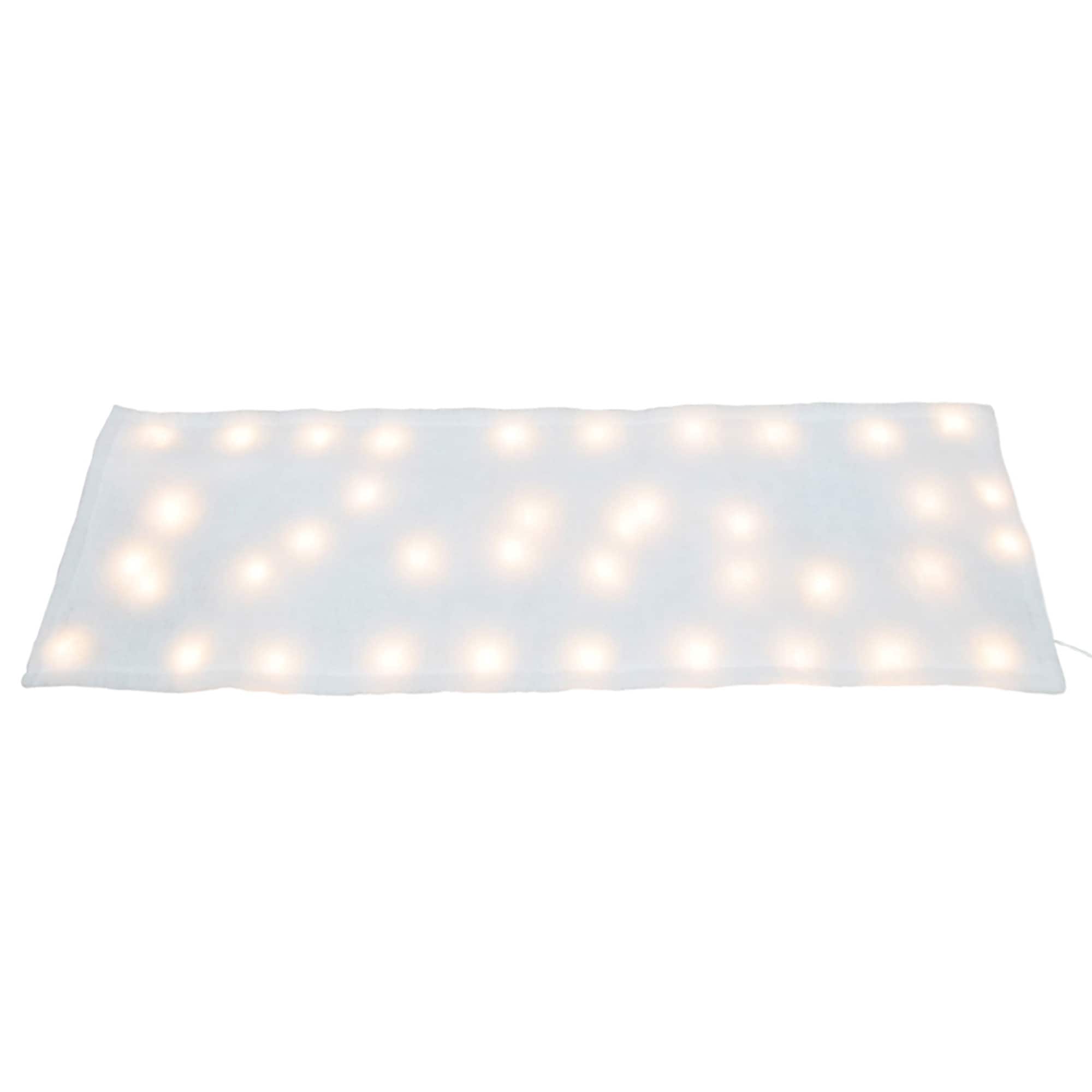 ProductWorks - Pre-Lit Snow Cover Blanket 8 Function Holiday Decoration, 60" x 15" - White