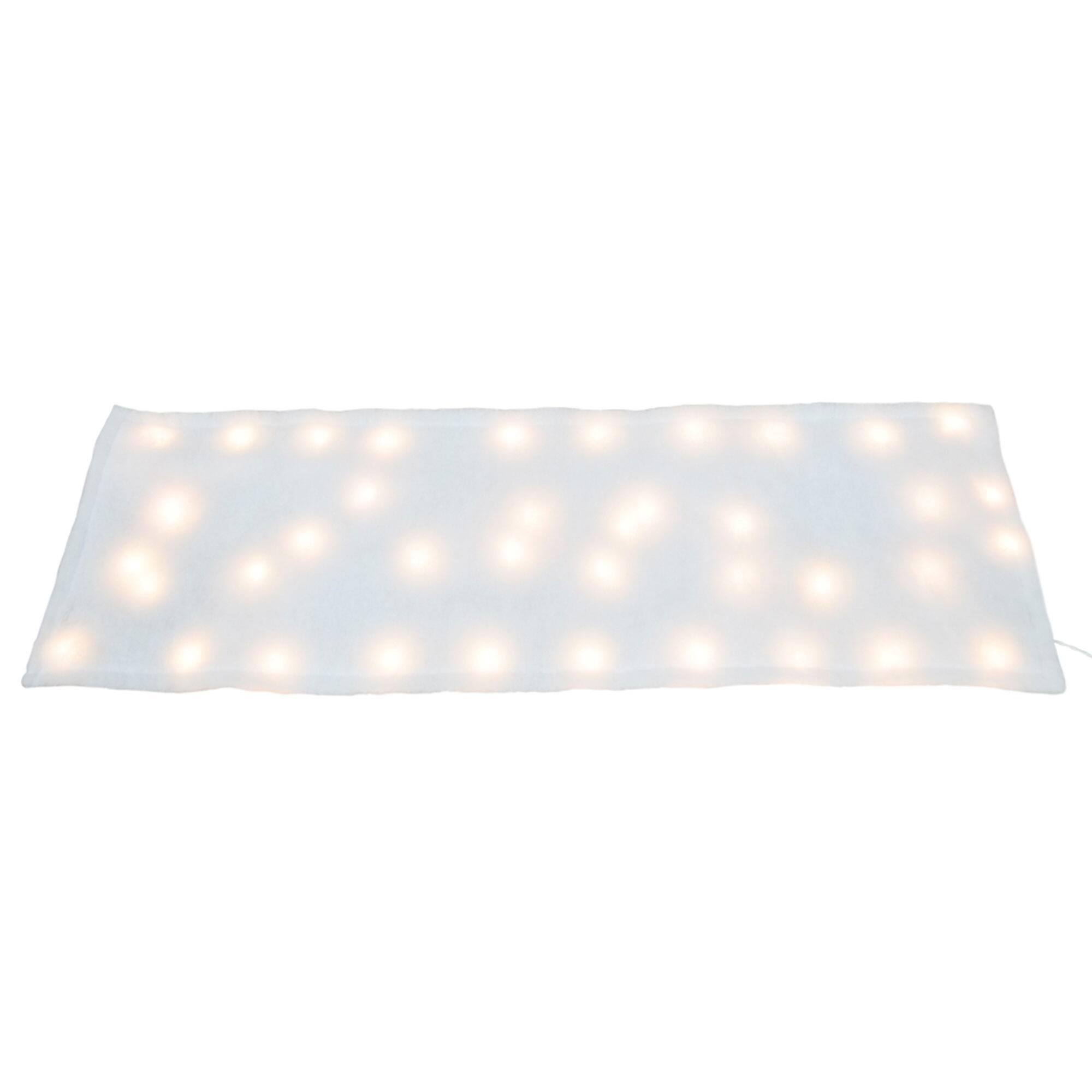 Front. ProductWorks - ProductWorks Pre-Lit Snow Cover Blanket 8 Function Holiday Decoration, 60" x 15" - White.
