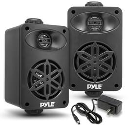 Pyle - PyleUsa Bluetooth Indoor Outdoor Speakers Pair - Black