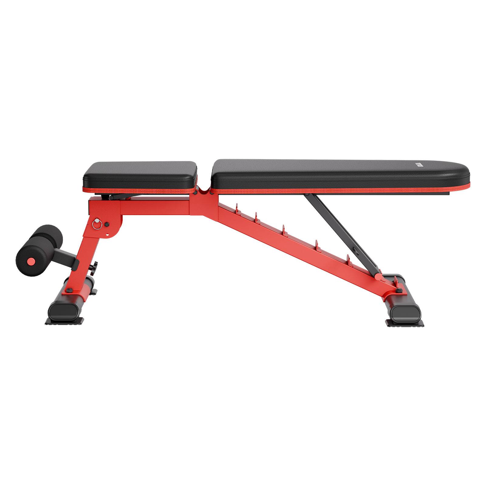 Alt View 5. VEVOR - Weight Bench, 1200lbs Heavy Duty Stable Weight Bench Press for Full Body Workout, Adjustable Exercise Sit up Bench - red.