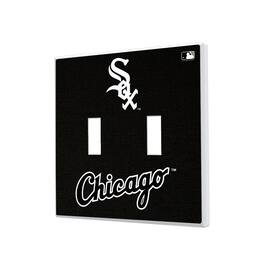 Keyscaper - Chicago White Sox Solid Design Double Toggle Light Switch Plate - Multicolor