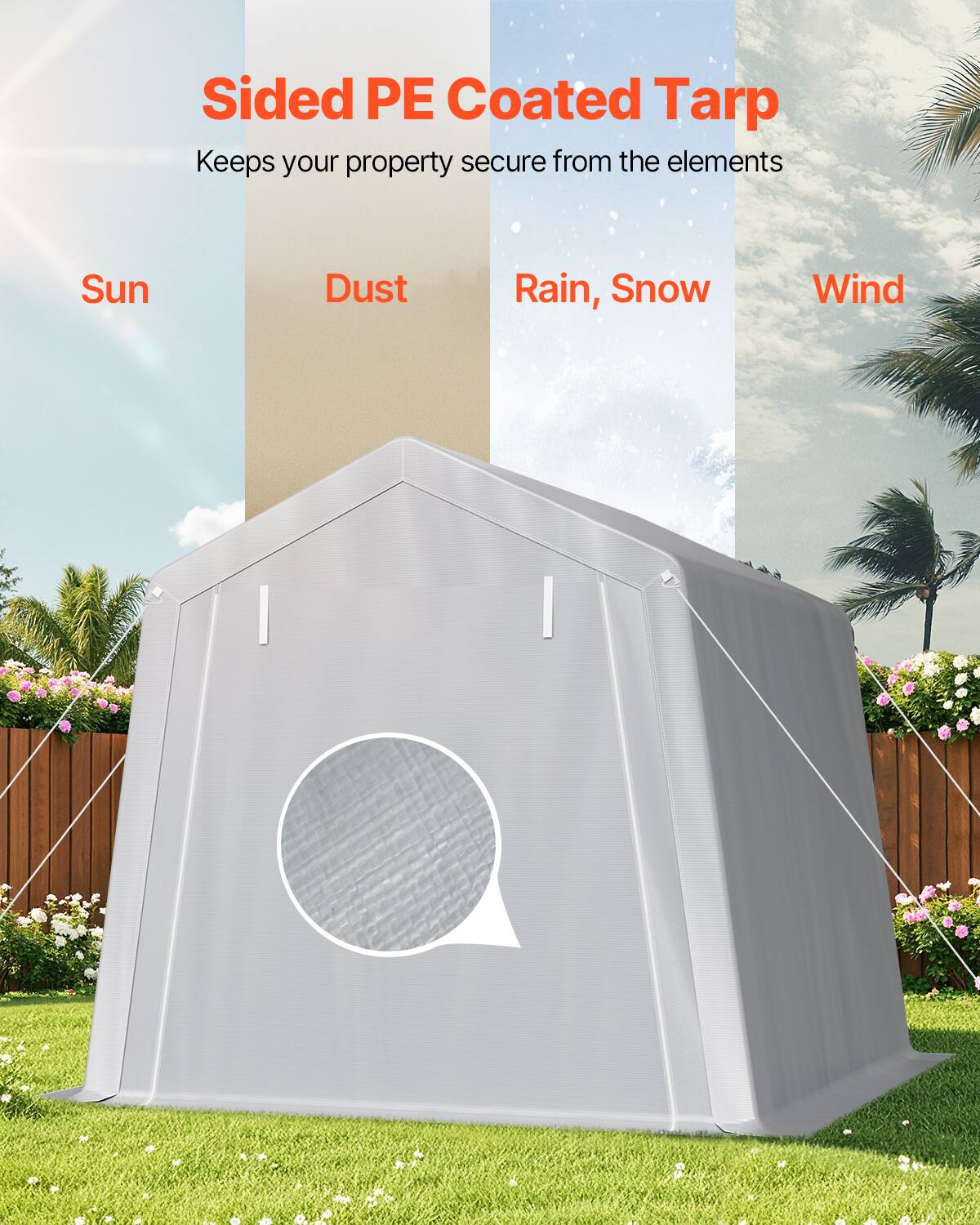 Sided PE Coated Tarp, Keeps your property secure from the elements, Sun, Dust, Rain, Snow, Wind