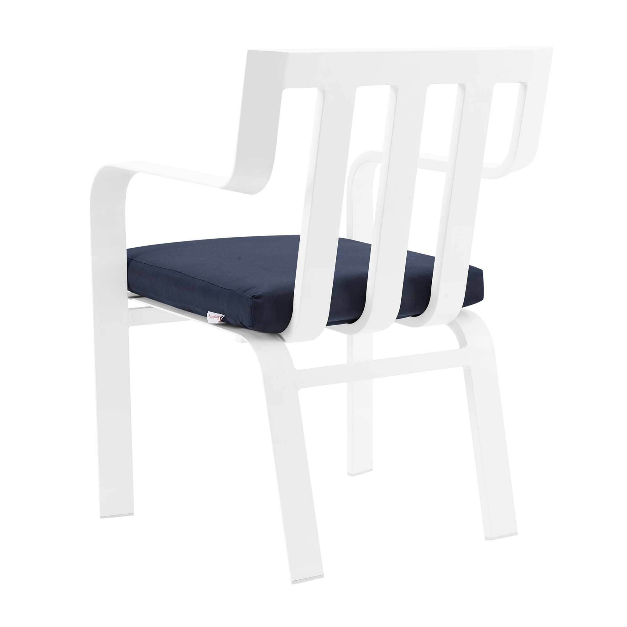 Alt View 1. Modway - Baxley Stackable Outdoor Patio Aluminum Dining Armchair by Modway - White Navy.