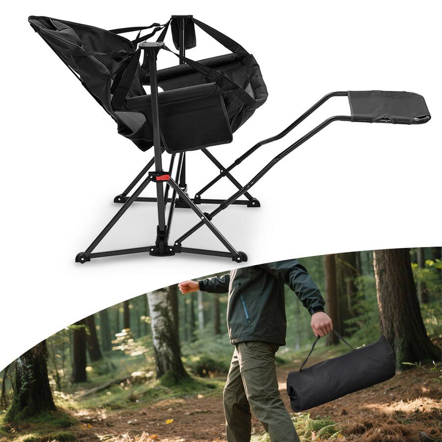 Ainfox Hammock Camping Chair with Pedal and Mesh Seat For Outside ...