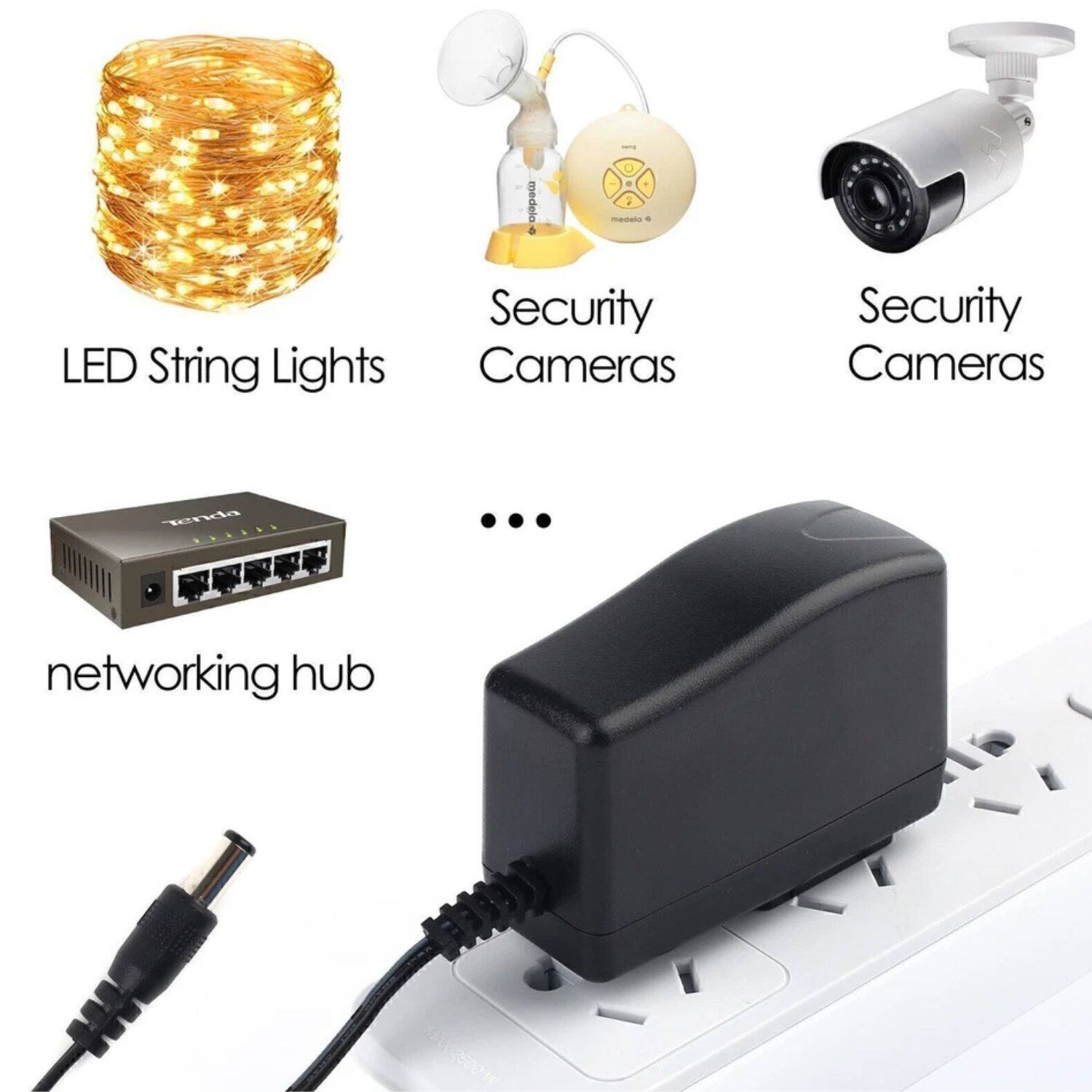 LED String Lights  
Security Cameras  
Security Cameras  
networking hub