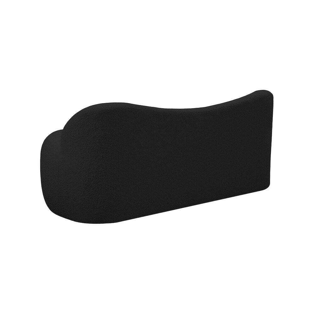 Alt View 3. Meridian Furniture - Flair Black Boucle Fabric Bench - Black.